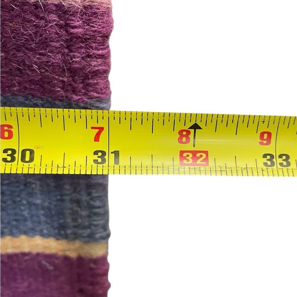 Wool Kilim Rug Pink Blue Yellow - Picture 5 of 10